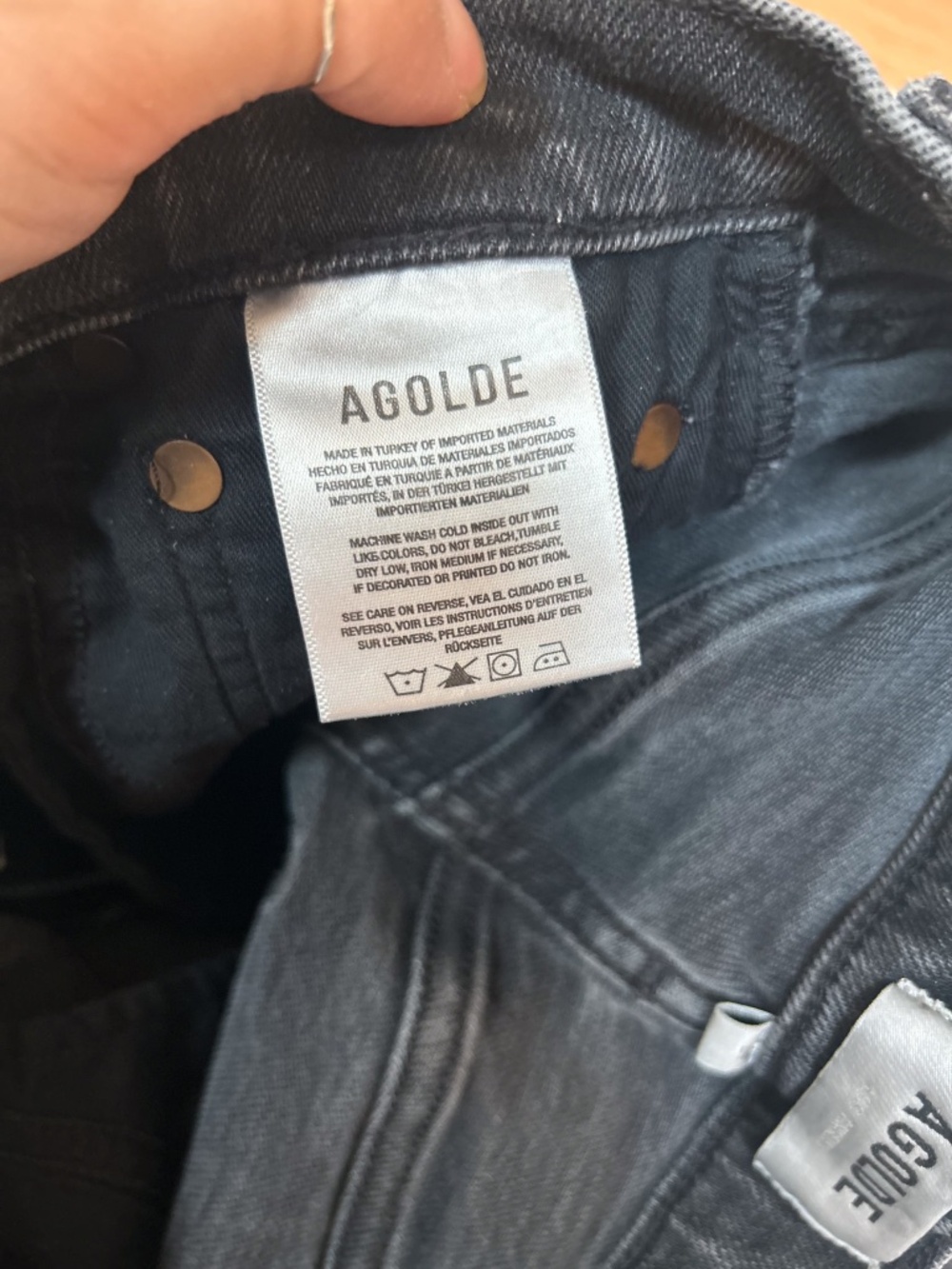 AGOLDE Harper Crop Jeans - black charcoal stretch Size 24 - Picture 9 of 13